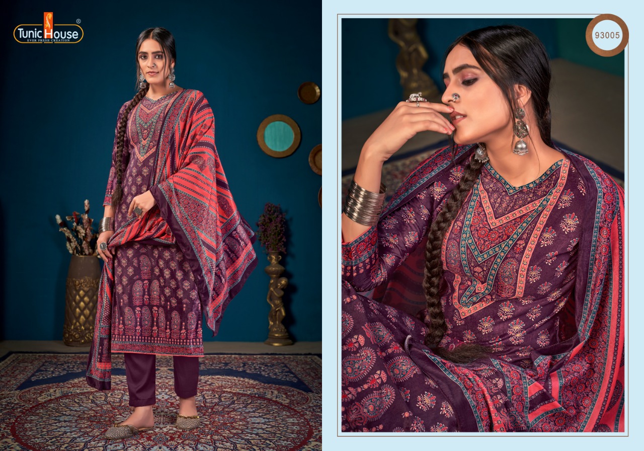 tunic house ikkat velvet graceful look salwar suit catalog