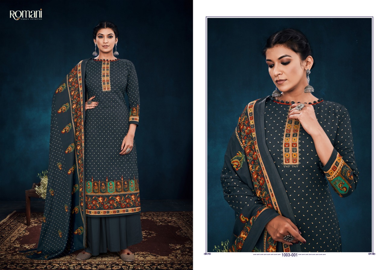 zulfat designer romani maahi spun elegant look salwar suit catalog