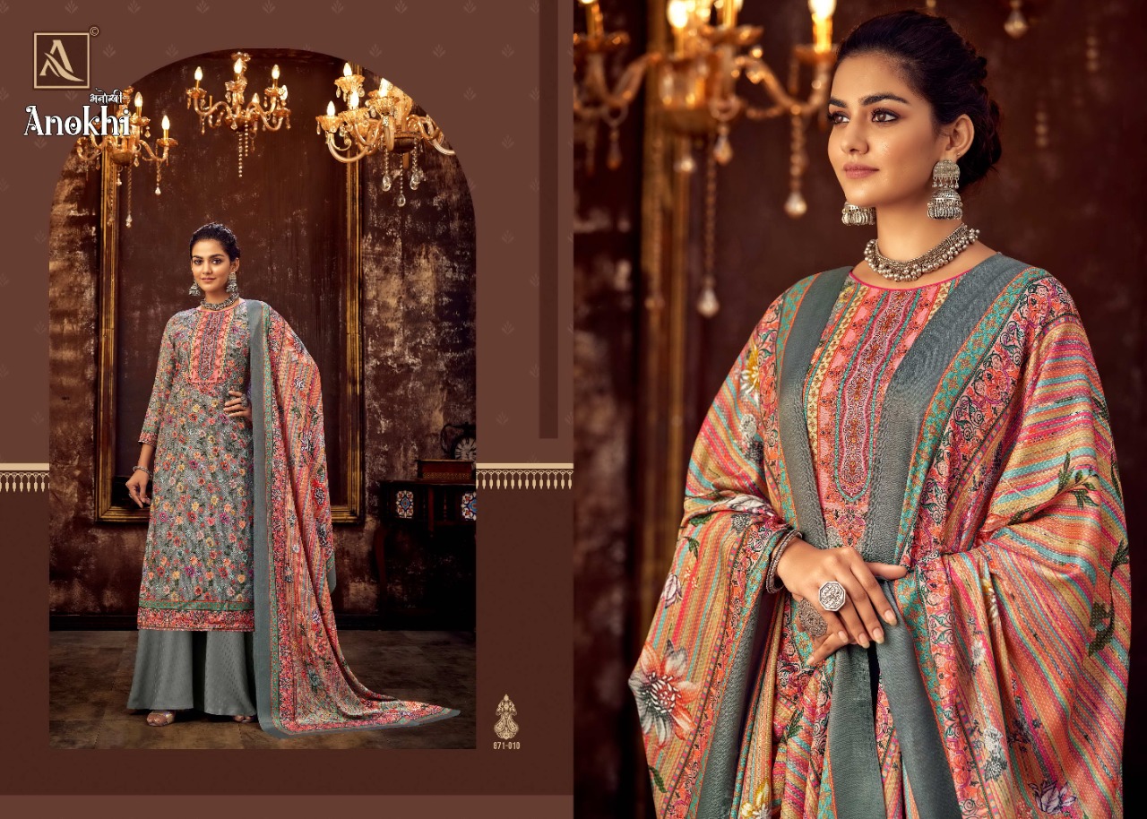 alok suit anokhi pure wool pashmina elegant look salwar suit catalog