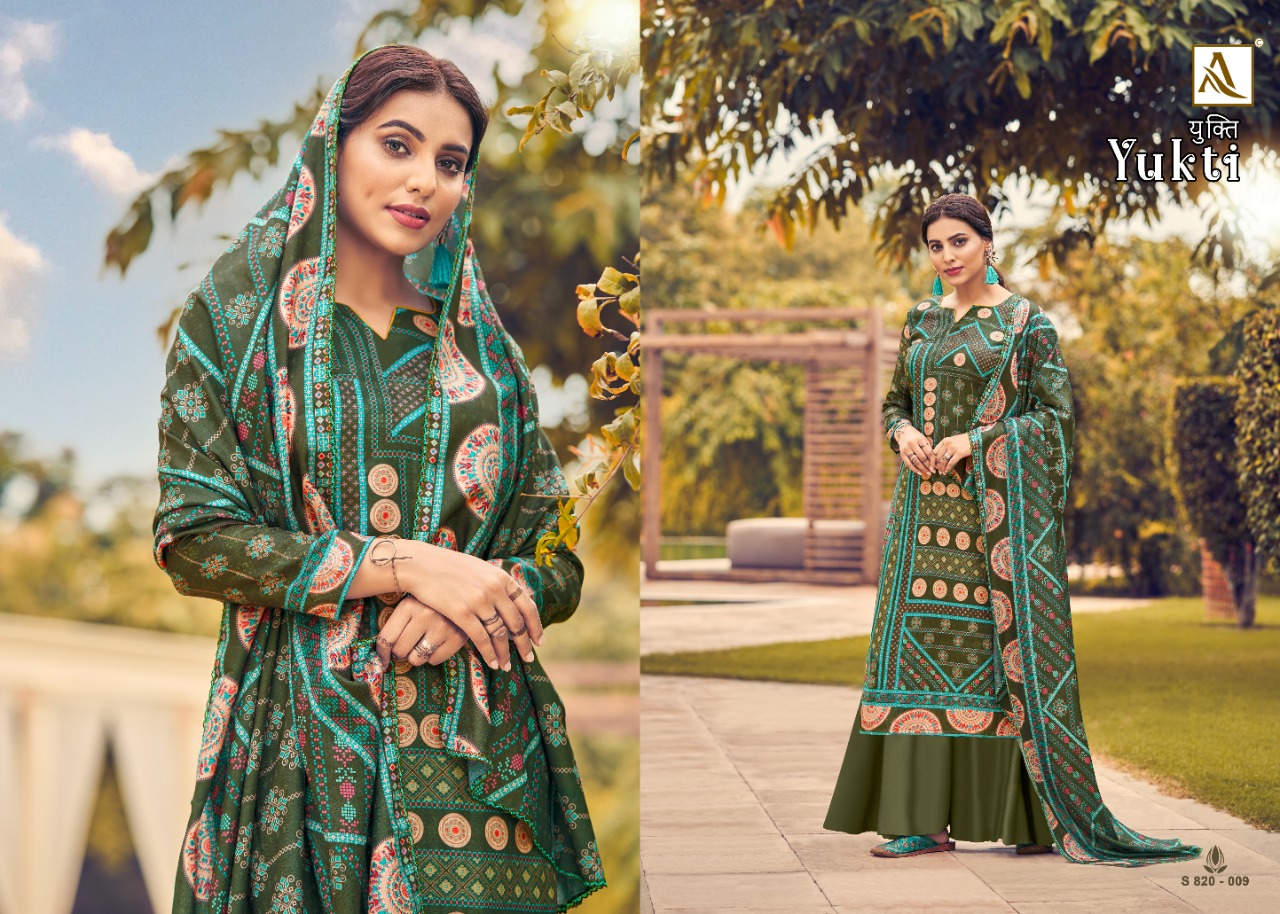 alok suit yukti pashmina decent look salwar suit catalog