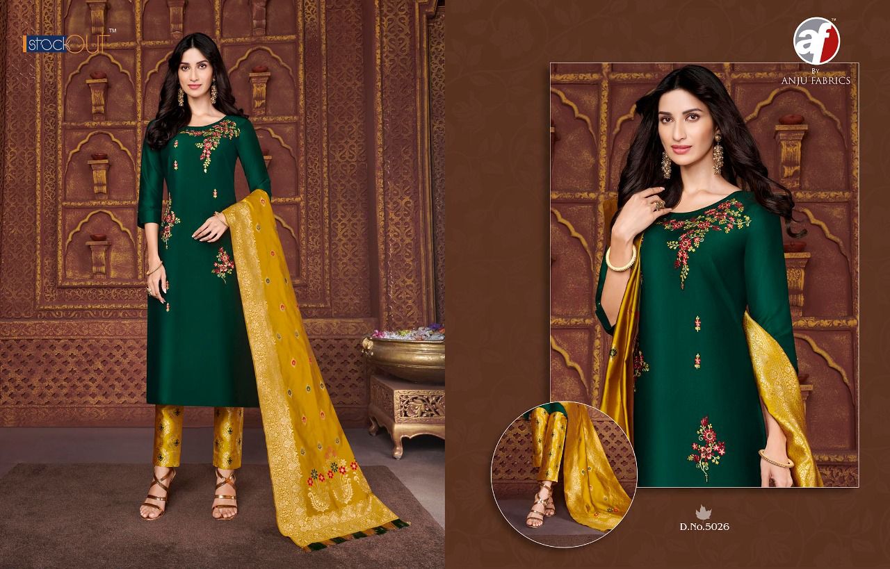 anju fabrics falak vol 1 silk classic trendy look top bottom with dupatta catalog