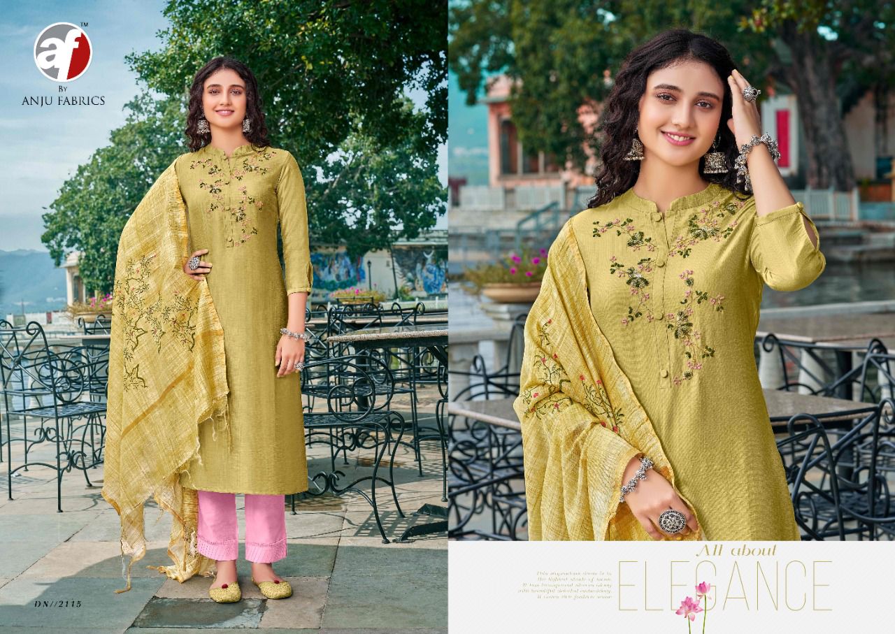 anju fabrics fashion point vol 1 silk innovative look kurti bottom with dupatta catalog