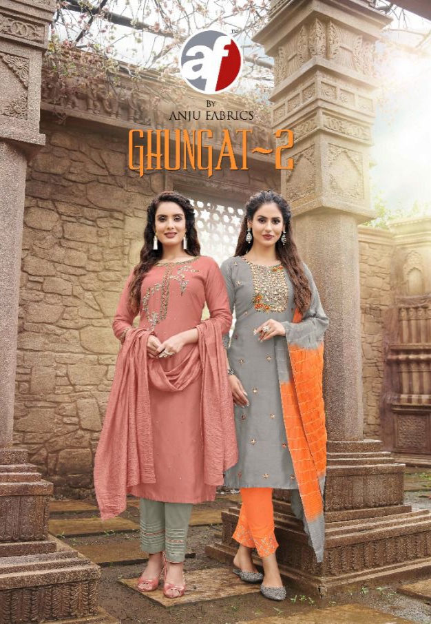 anju fabrics ghunghat vol 2 pure viscose regal look kurti bottom with dupatta catalog