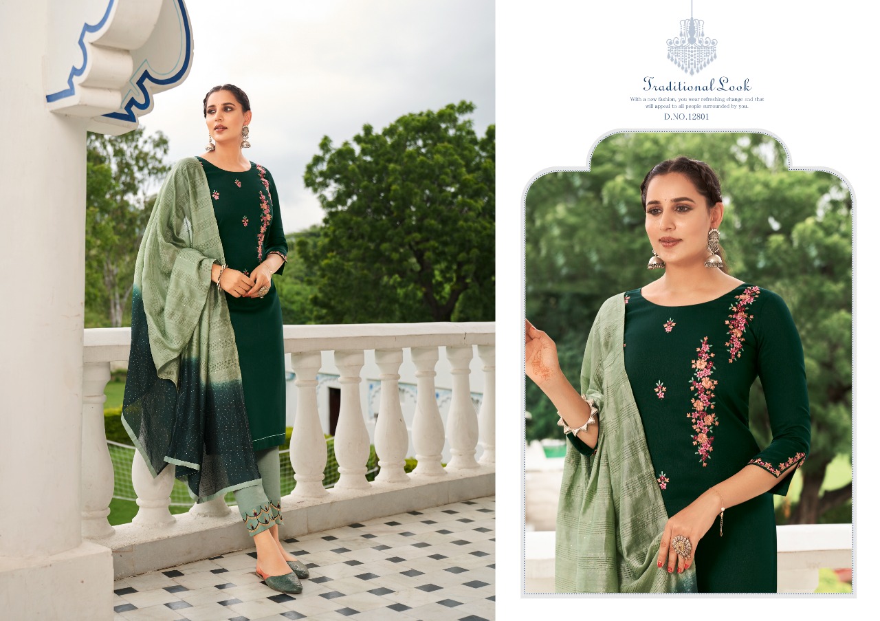 kivi kajree rajwadi silk elegant top bottom with dupatta catalog