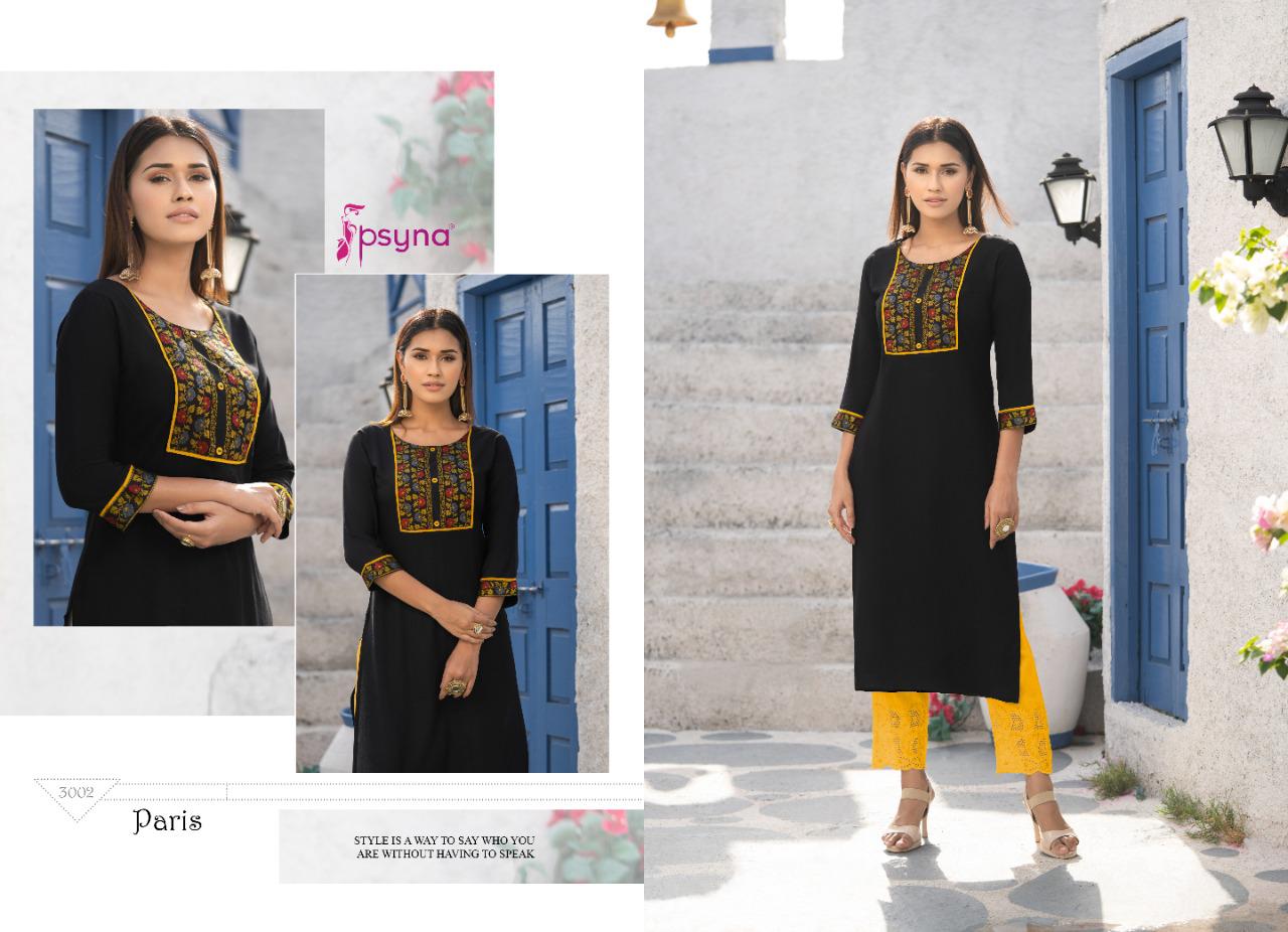 psyna paris vol 3 rayon classic trendy look kurti catalog