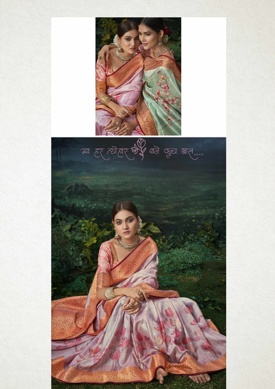 shakunt weaves Chitrahaar silk digital print catachy print saree catalog