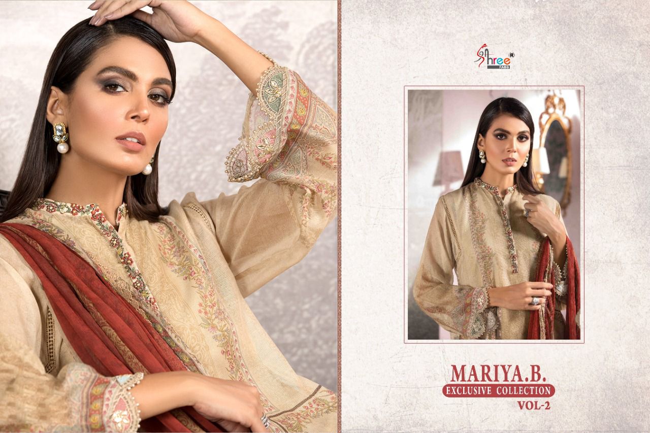 shree fab mariya b exclusive collection vol 2 cotton Regal look salwar suit with cotton dupatta catalog