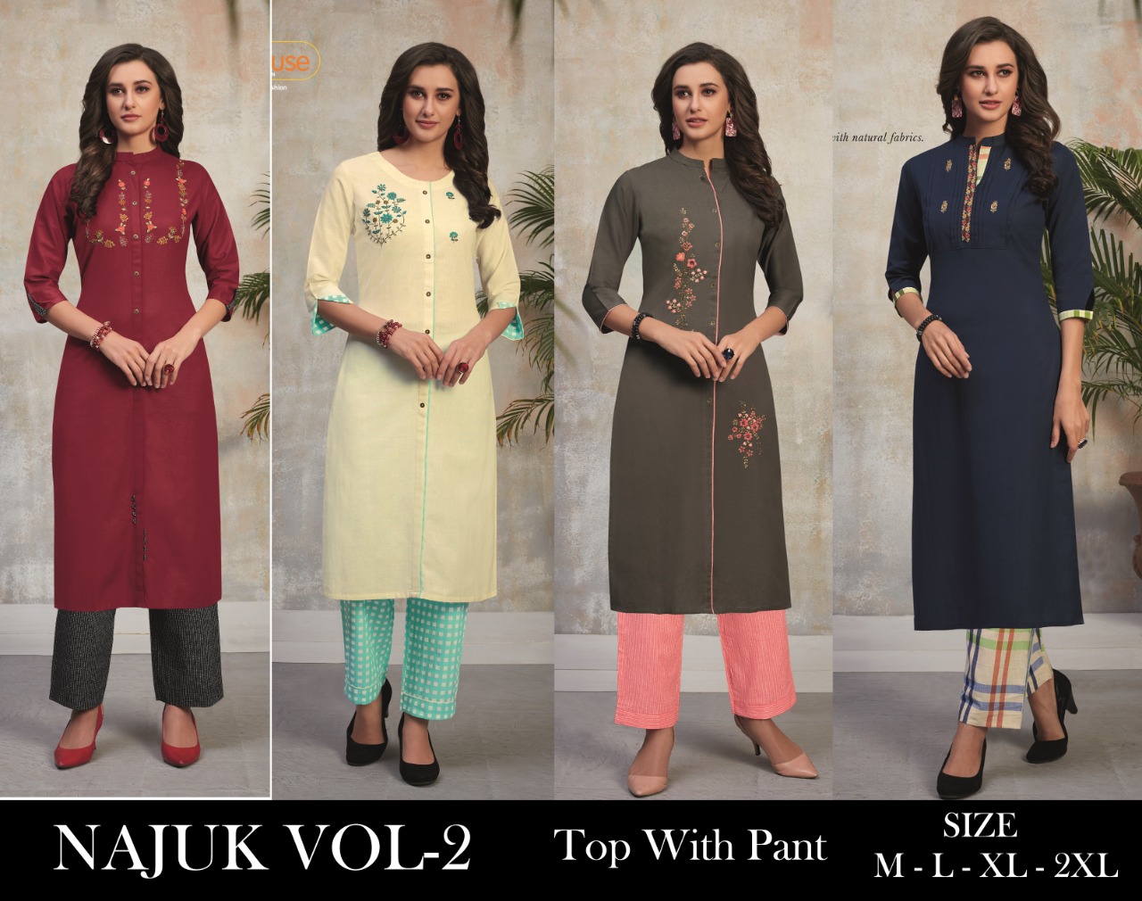tunic house najuk vol 2 cotton authentic fabric top with bottom catalog