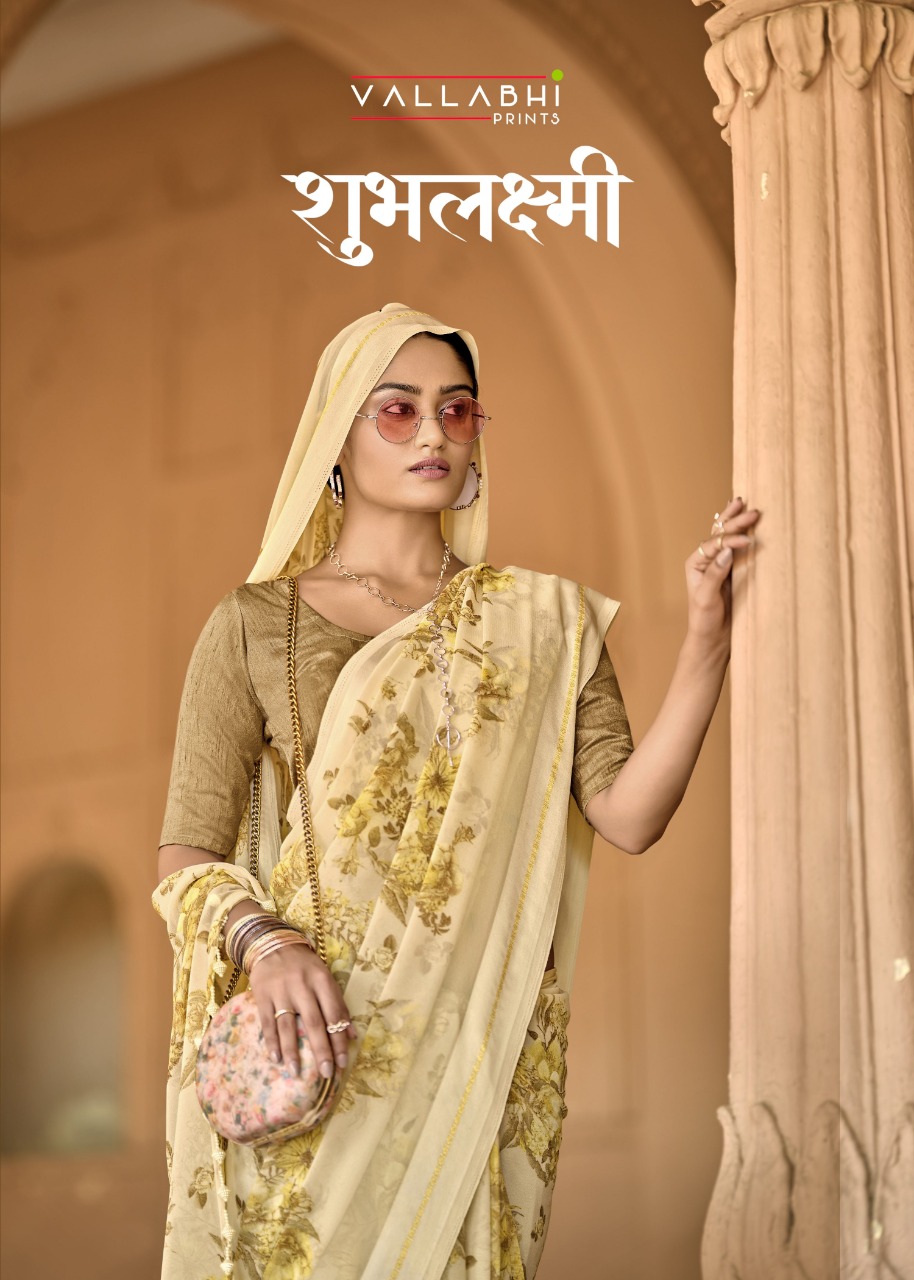 vallabhi print shublaxmi georgette astonishing saree catalog