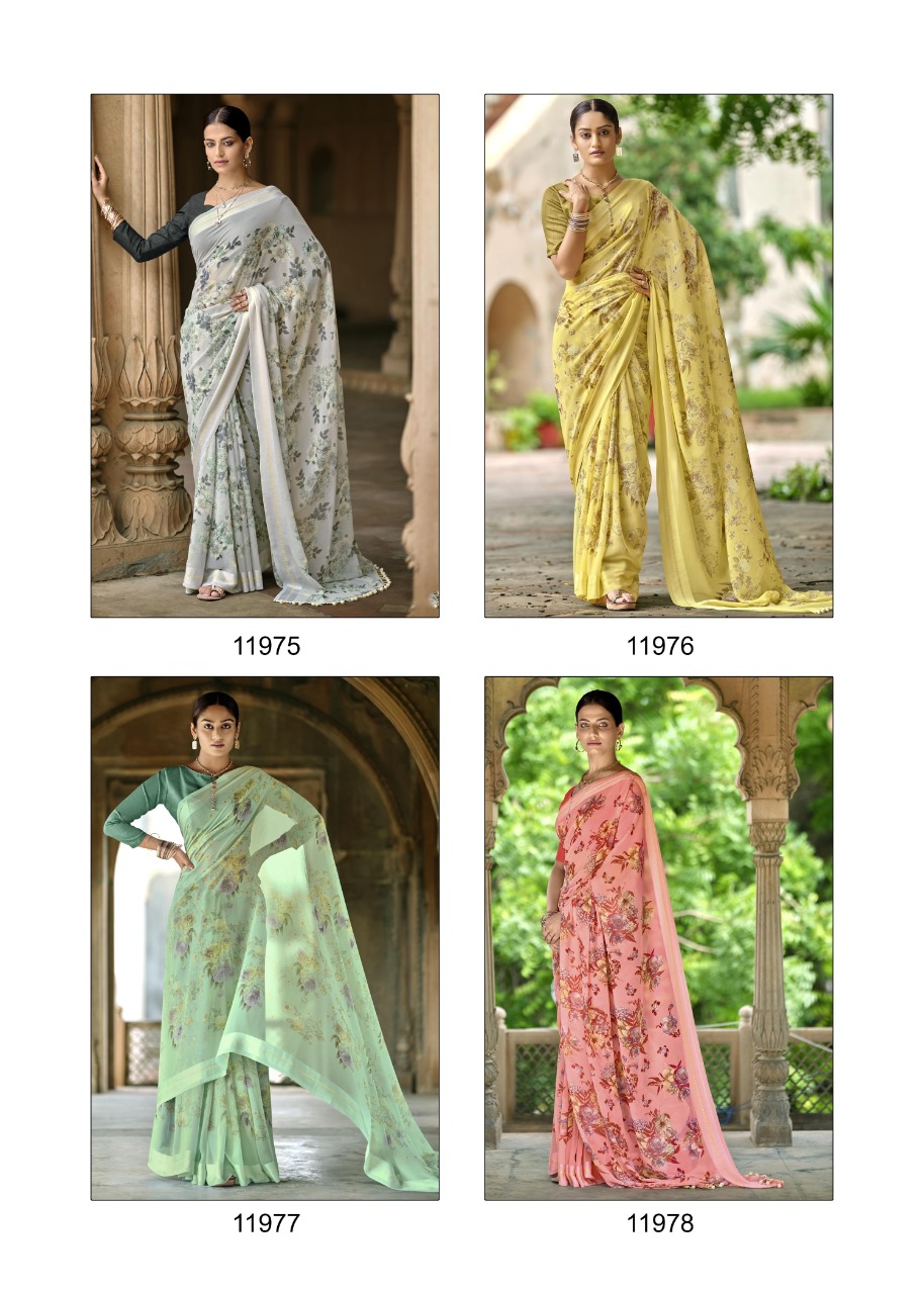 vallabhi print shublaxmi georgette astonishing saree catalog