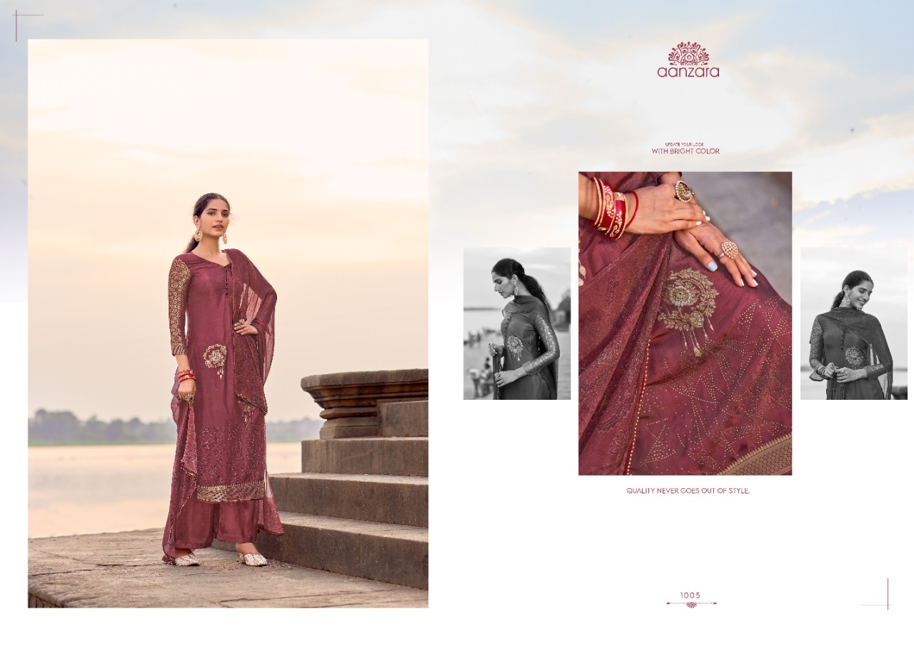 acme weavers Aanzara zivah Collection russian silk innovative look salwar suit catalog