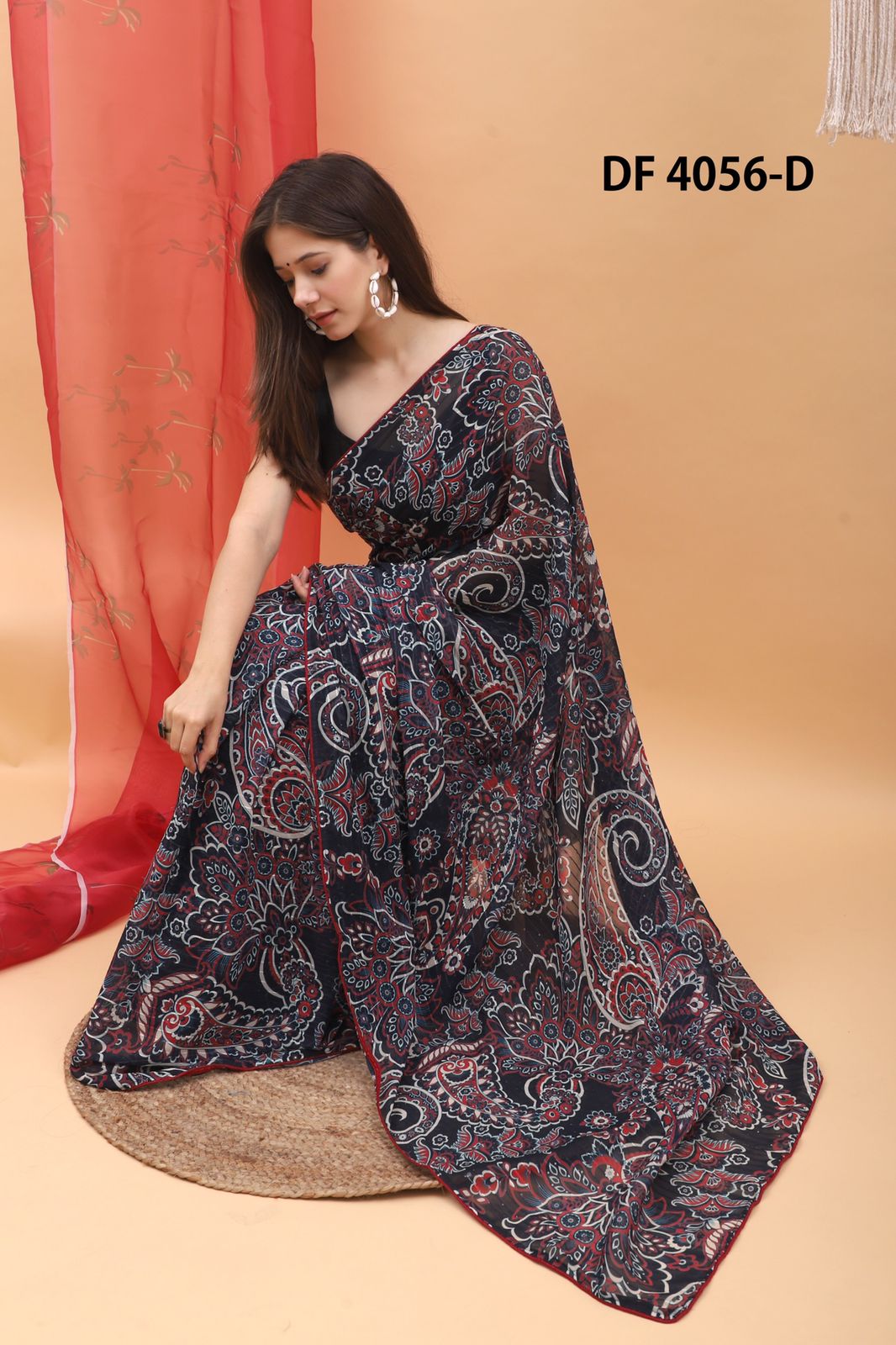 divya fashion kalamkari df 4056 wetless exclusive print saree catalog