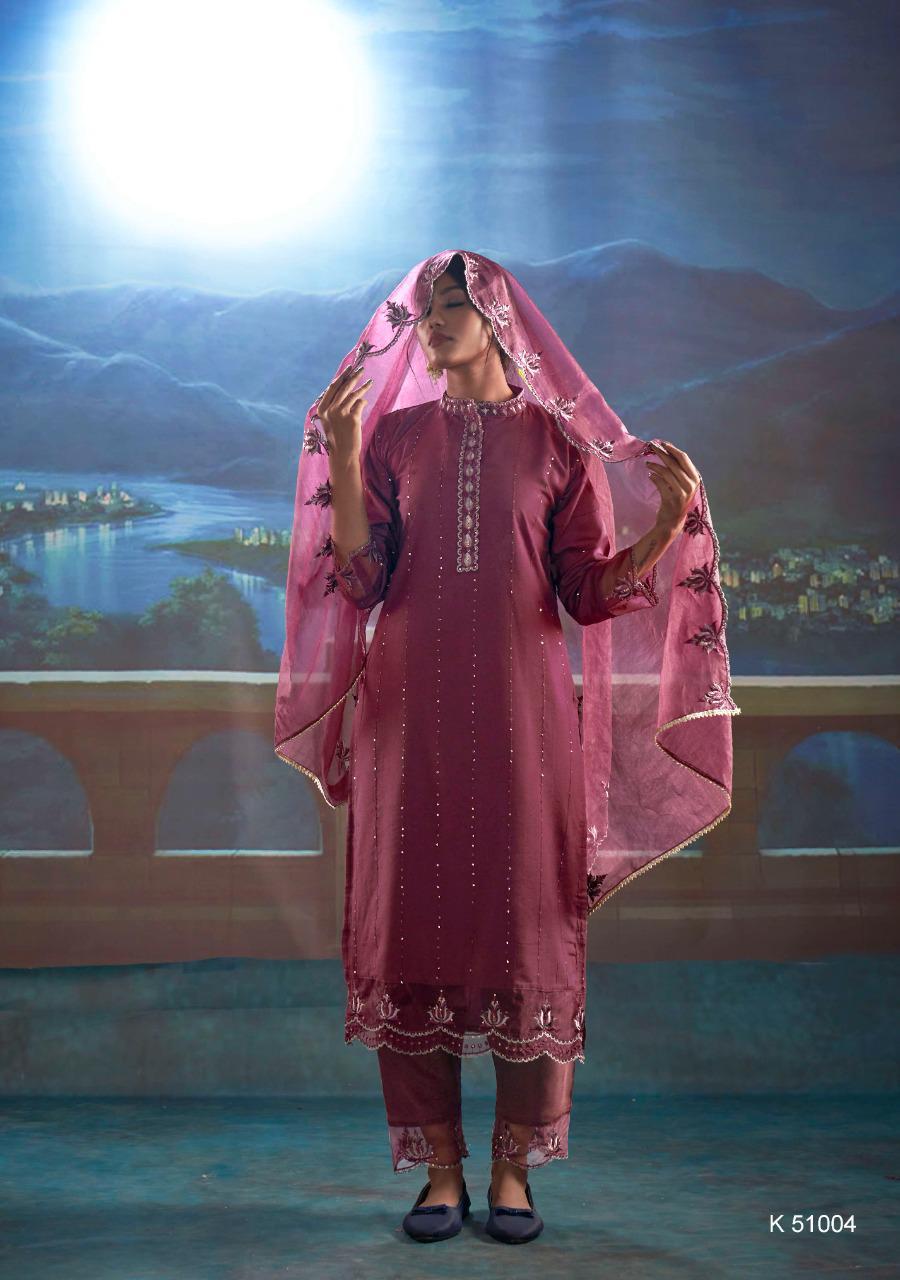 kalki fashion Haldi Mehandi Vol 2 organza innovative look kurti pant with dupatta catalog