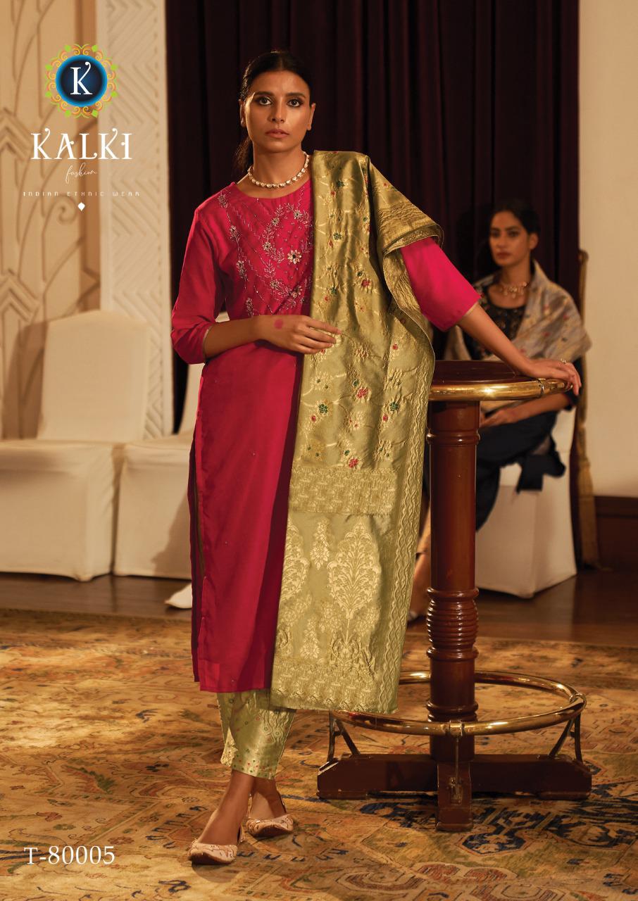 kalki fashion signature collection Viscose astonish look kurti pant with dupatta catalog