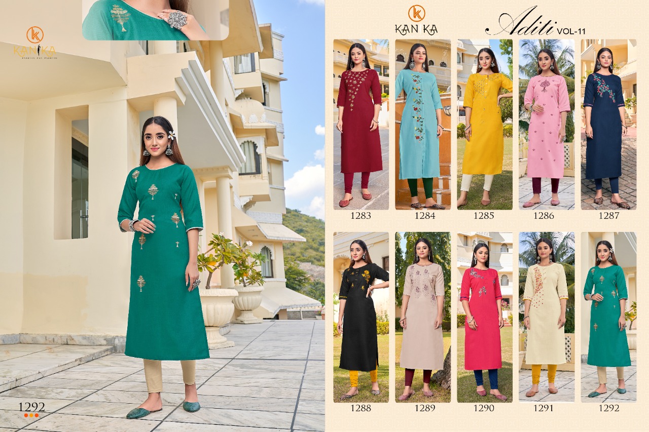kanika Aditi Vol  11 Rubby silk innovative look kurti catalog