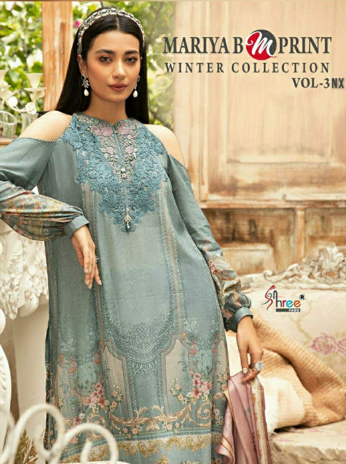 shree fab mariya b mprint winter collection 03 nx pashmina exclusive print salwar suit catalog