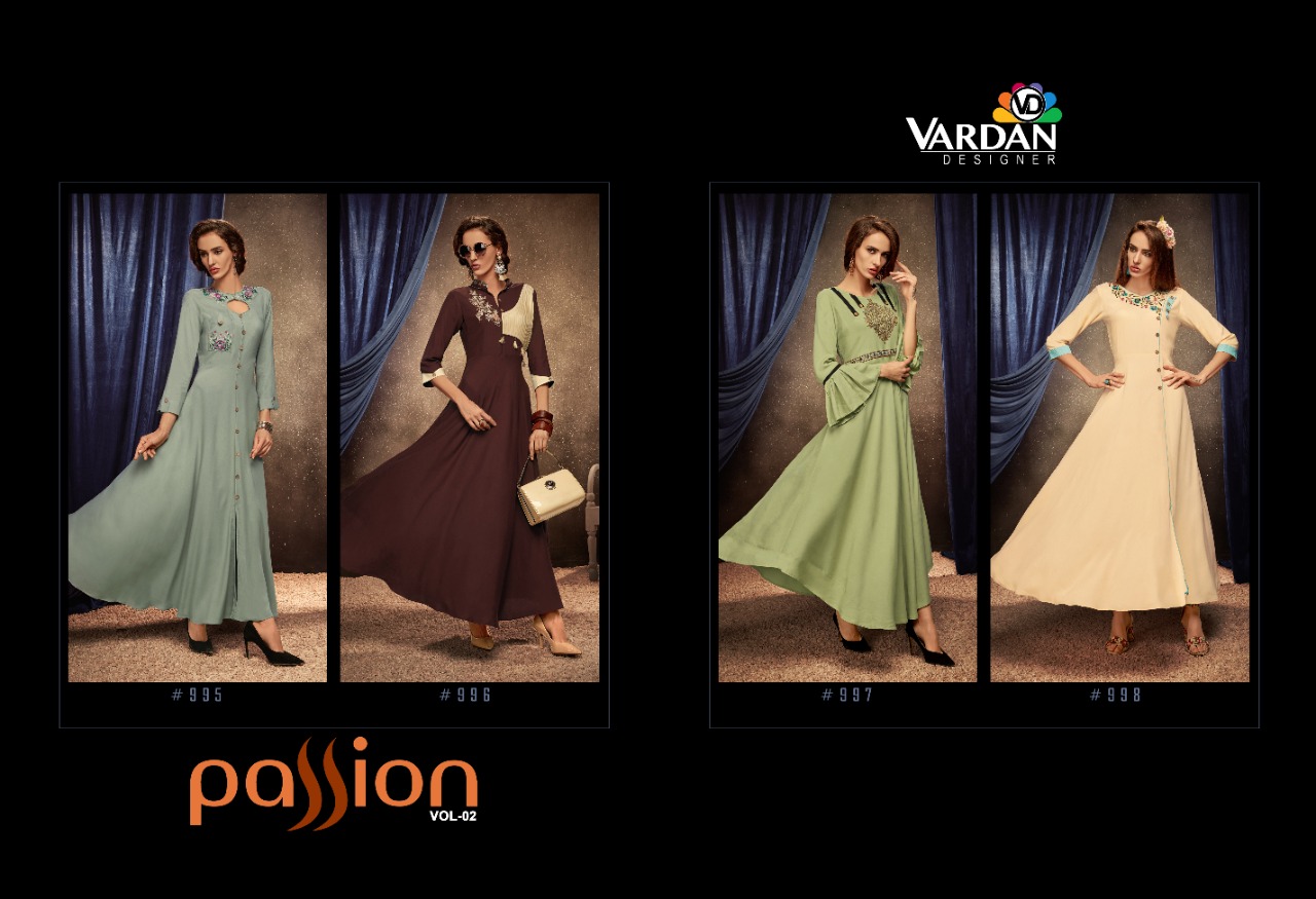 vardan designer passion Vol 2 rayon innovative look kurti catalog