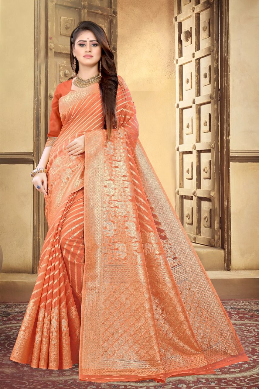 vivera international Cindrella Sarees Chanderi silk catchy look saree catalog