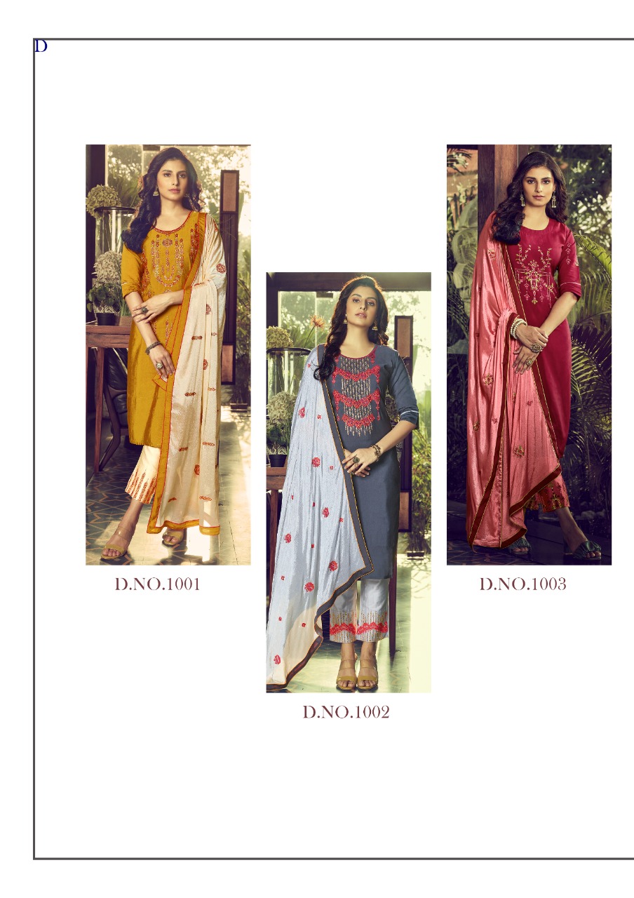 anieya fashion premium vol 1 silk innovative look kurti pant with dupatta catalog