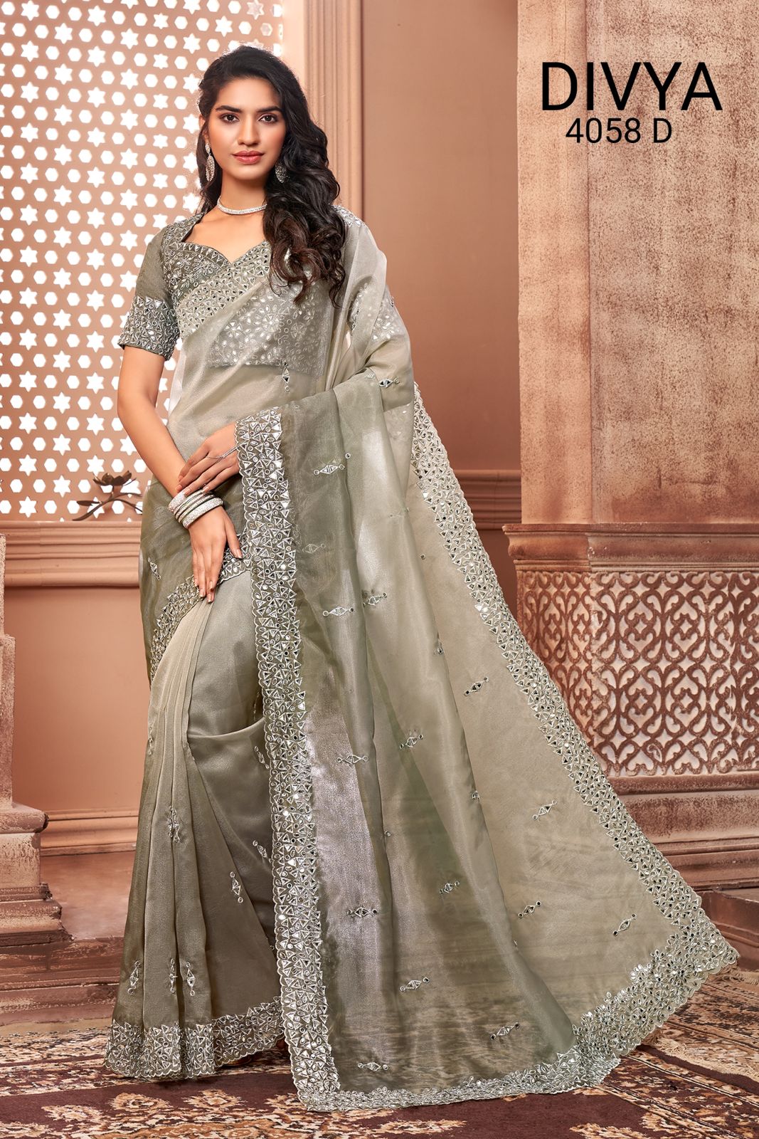 divya fashion mirror vol 2 organza new and modern style saree catalog