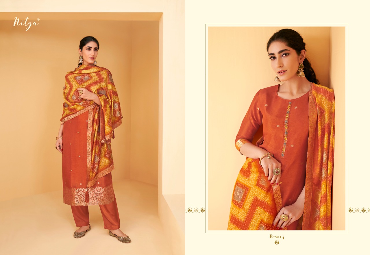lt nitya bandhani vol 2 dola jaquard catchy look salwar suit catalog
