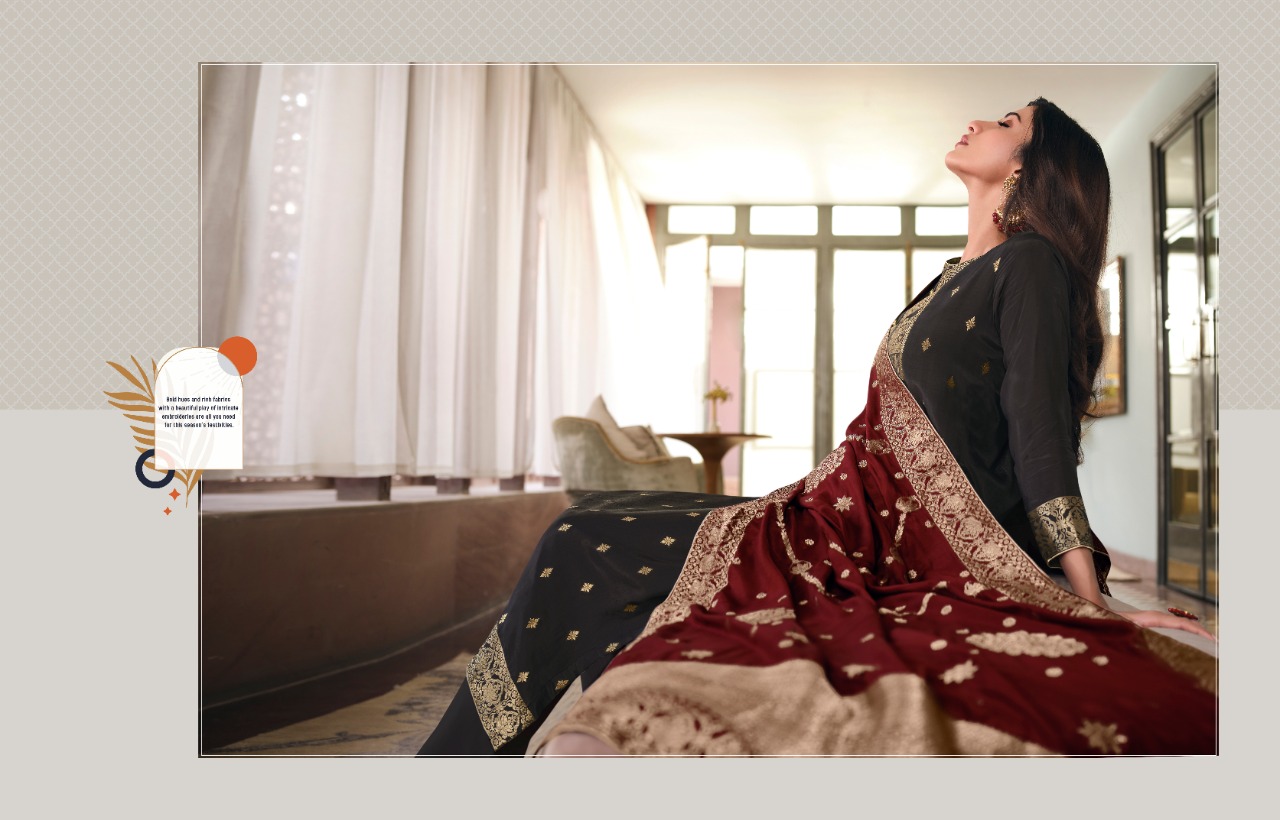 meera trendz aarya 2 d no 3351 to 3356 silk gorgeous look salwar suit catalog