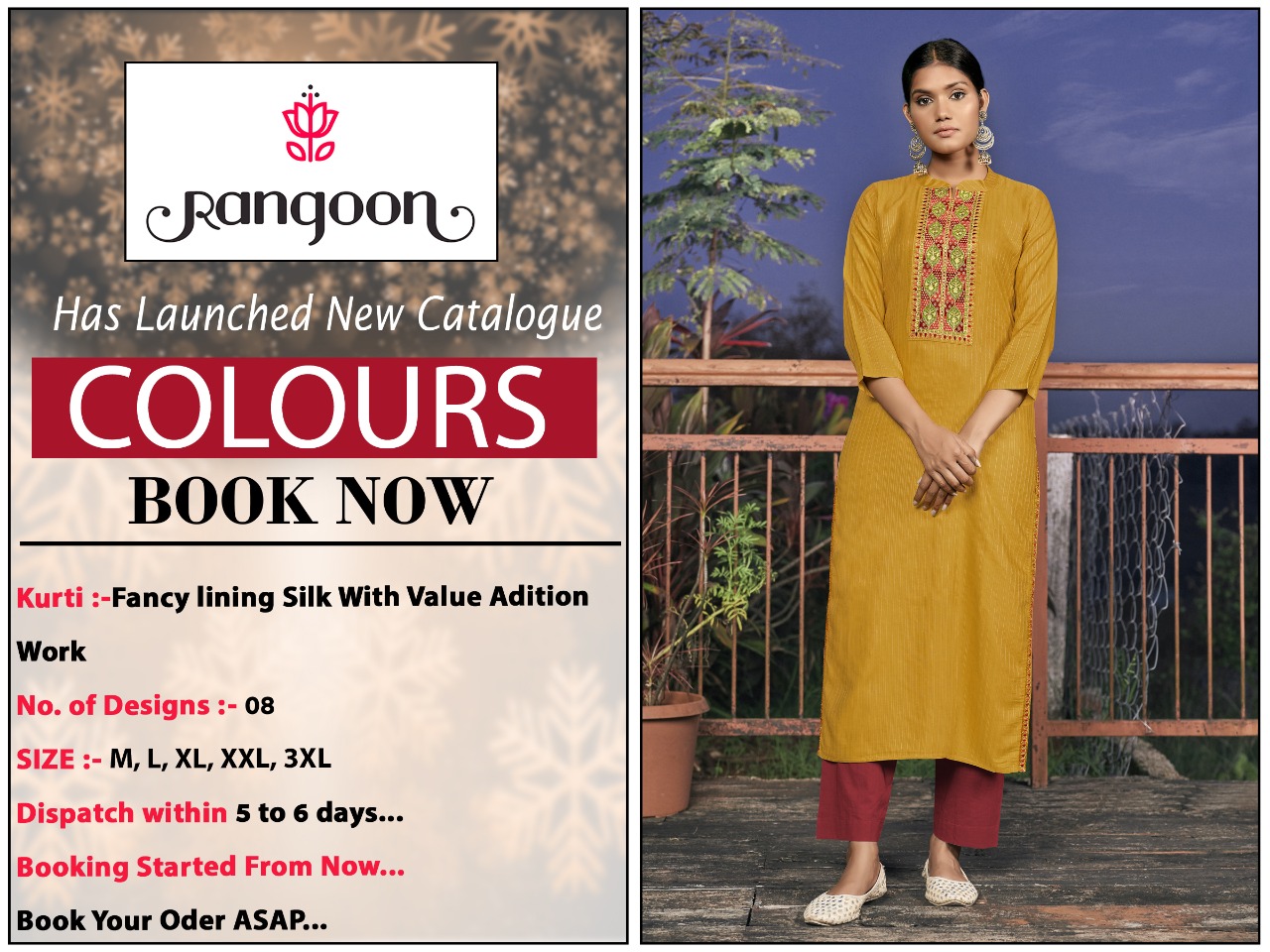 rangoon colours silk gorgeous look kurti catalog