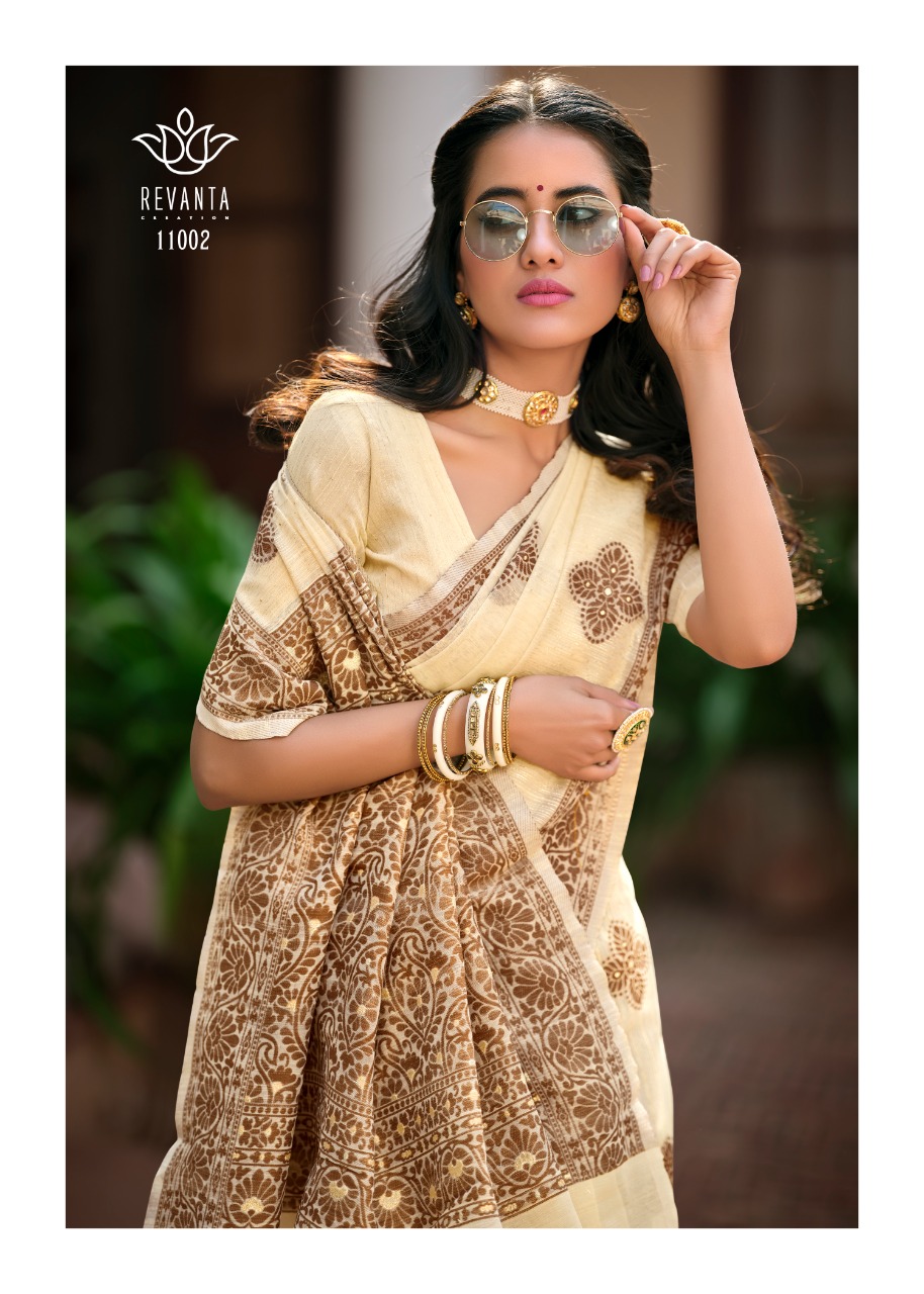 revanta mohey cotton silk exclusive print saree catalog