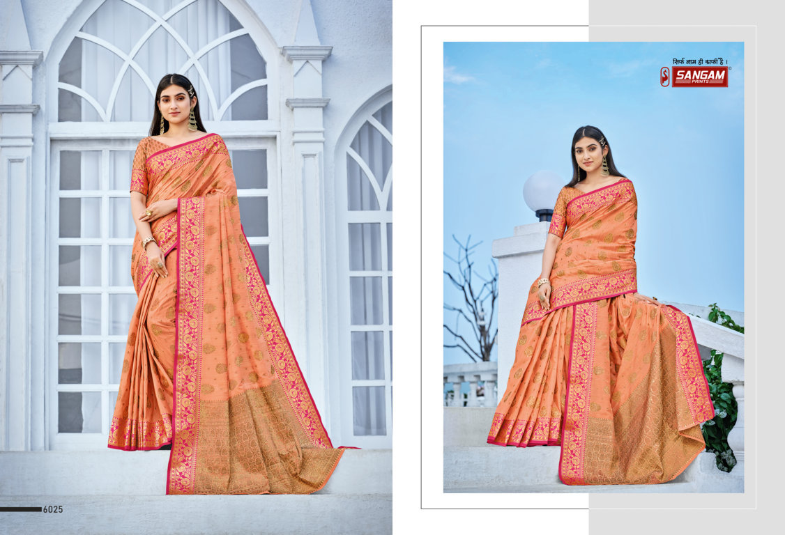 sangam print pranavi silk cotton handloom astonishing saree catalog