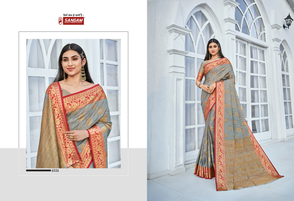 sangam print pranavi silk cotton handloom astonishing saree catalog