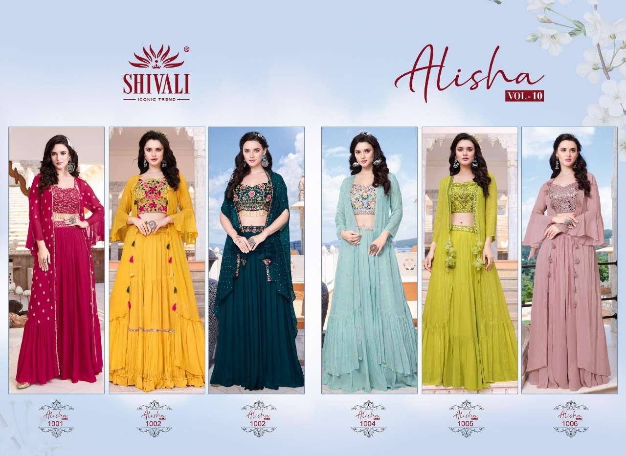 shivali alisha vol 10 fancy innovative style crop to with jacket catalog