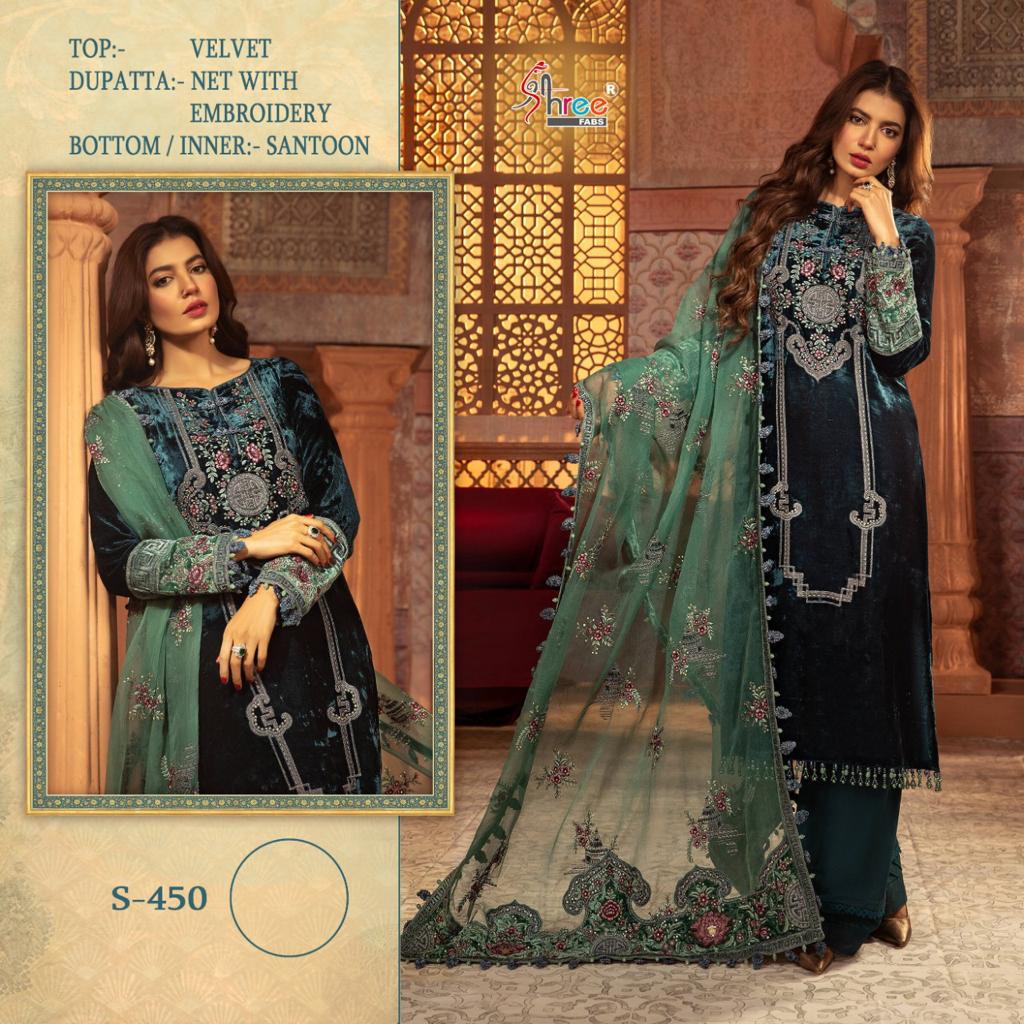 shree fab shree fab s 450 velvet regal style salwar suit single