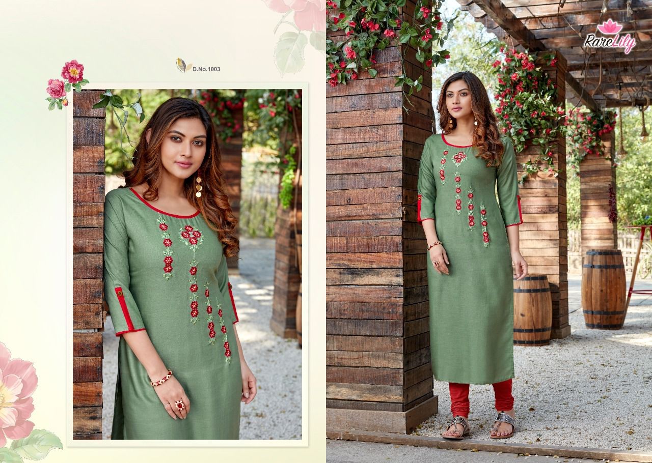 The womens thread senorita rayon gorgeous look kurti catalog