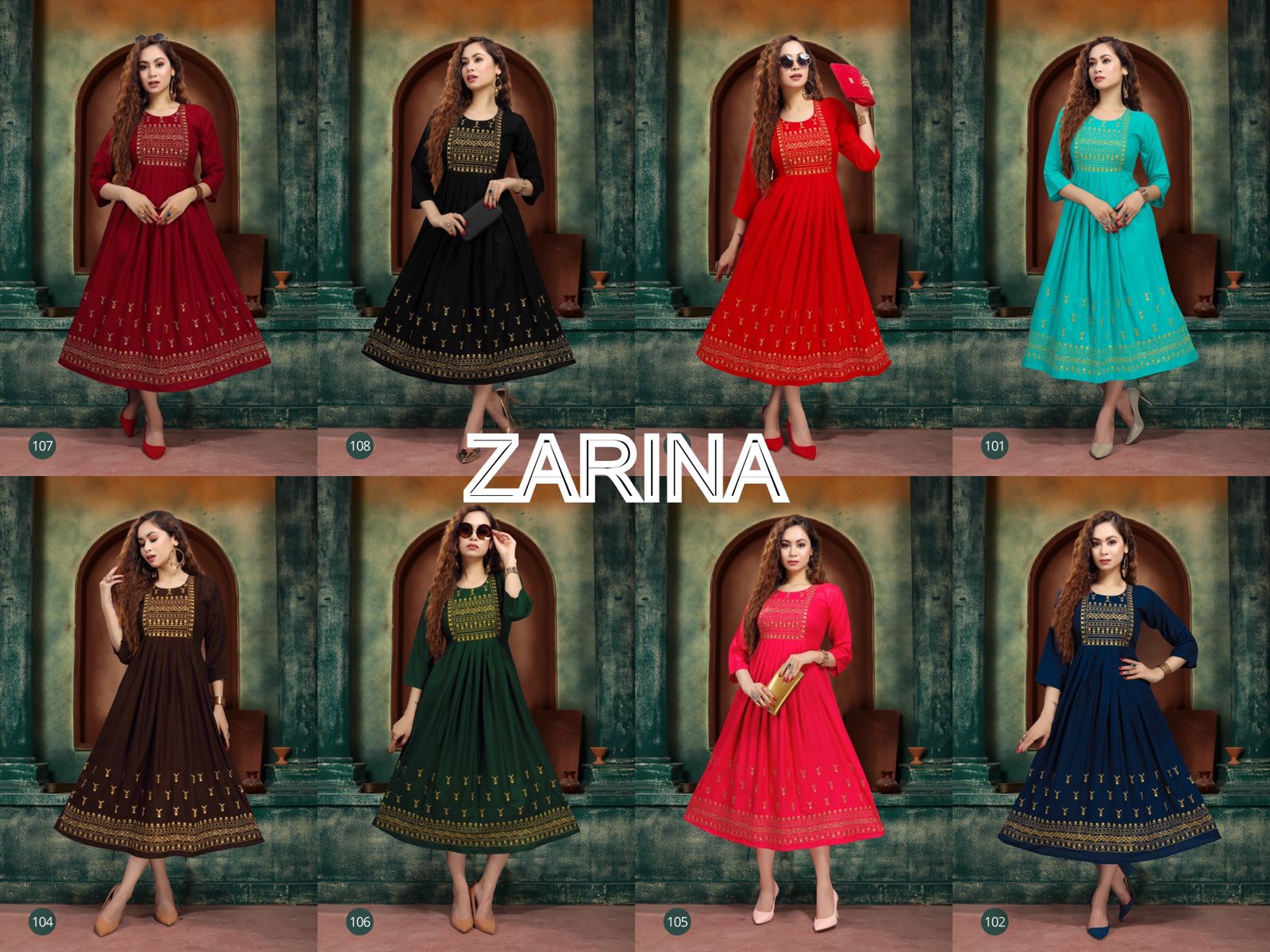 The womens thread zarina rayon attractive look kurti catalog