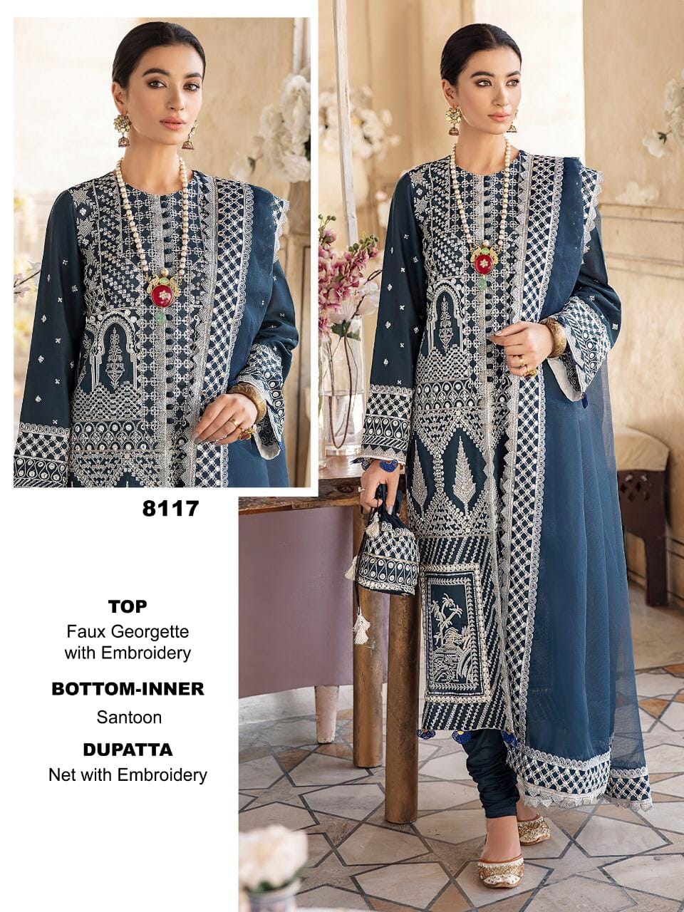the womens thread pakistani 8117 georgette astonishing salwar suit catalog