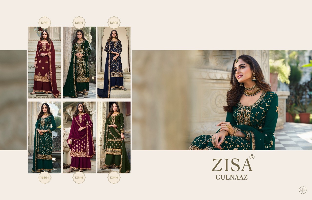 zisa gulnaaz georgette astonishing look salwar suit catalog