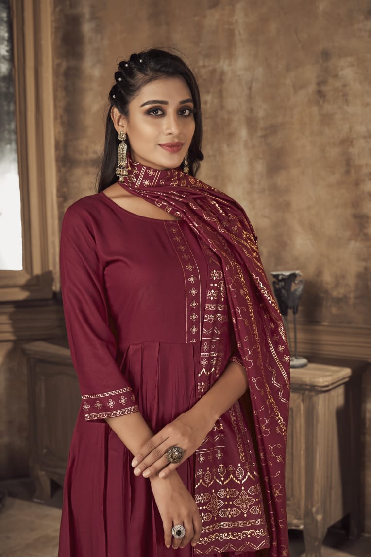 banwery  pankh vol  2 rayon attractive top with dupatta colour set