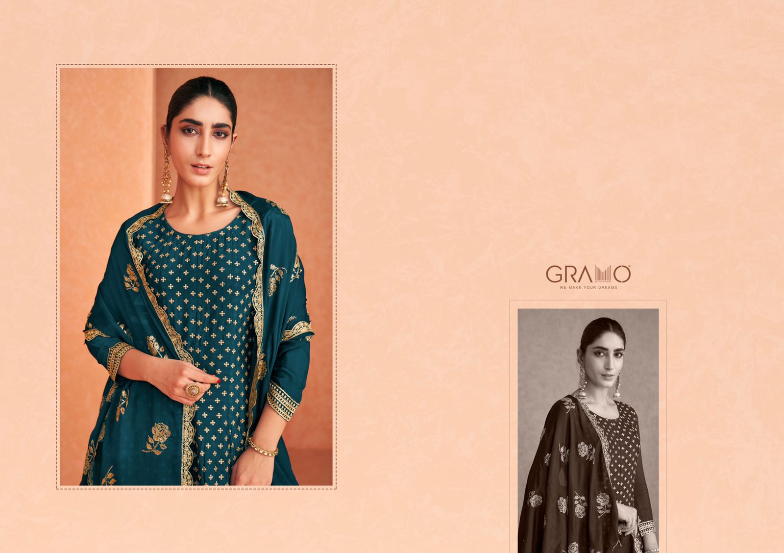 gramo colour special vol 3 georgette graceful look top bottom with dupatta catalog