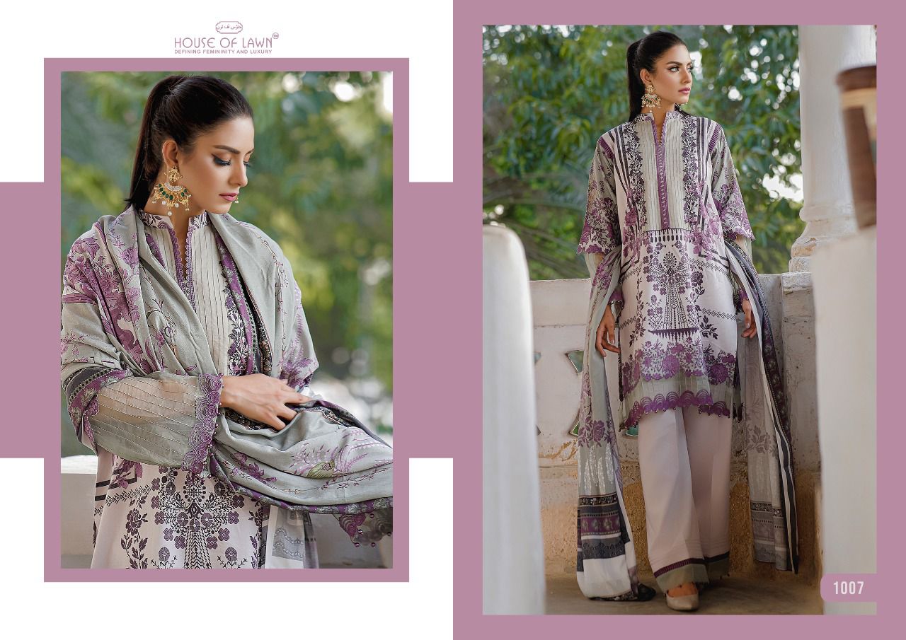 house of lawn firdous embroidery collection lawan attractive look salwar suit with lawn dupatta catalog