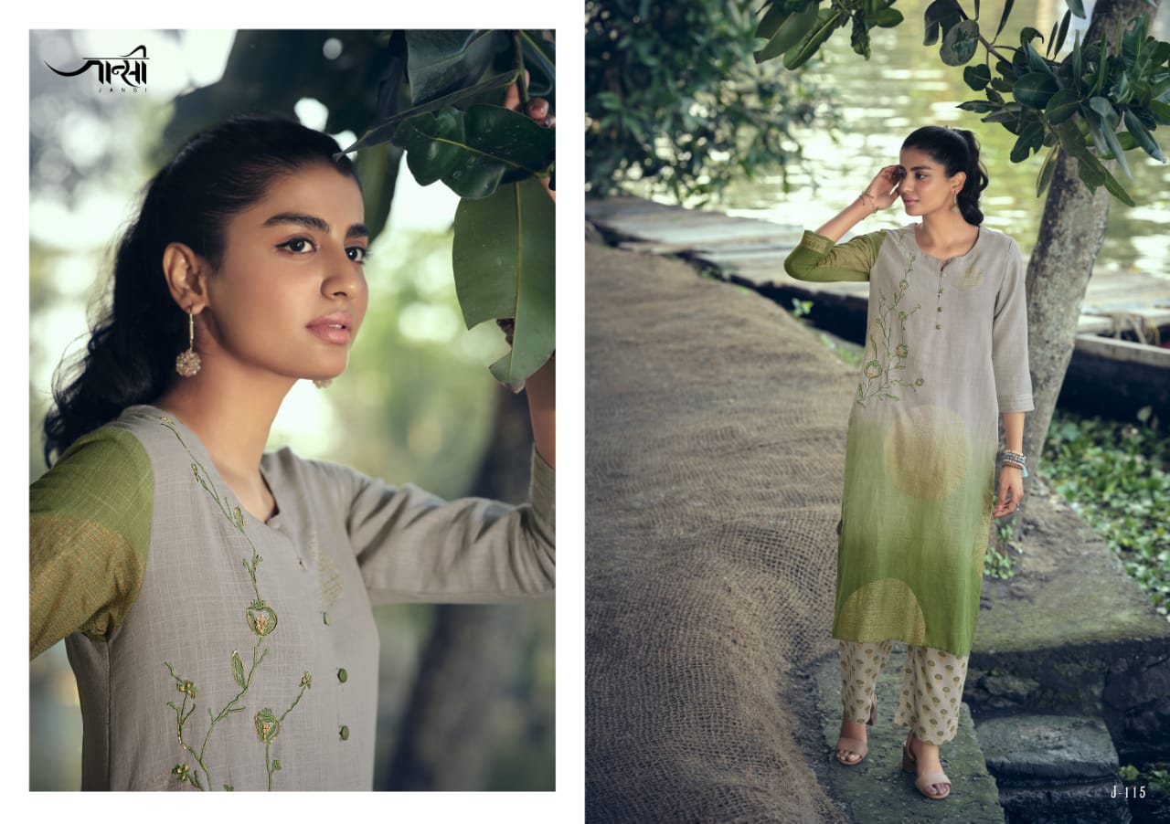 jansi zoey handloom cotton attrective look kurti with pant catalog