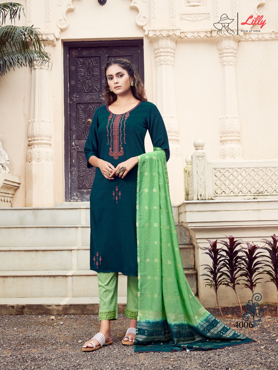 lilly style of india poonam chinon gorgeous look top bottom dupatta catalog