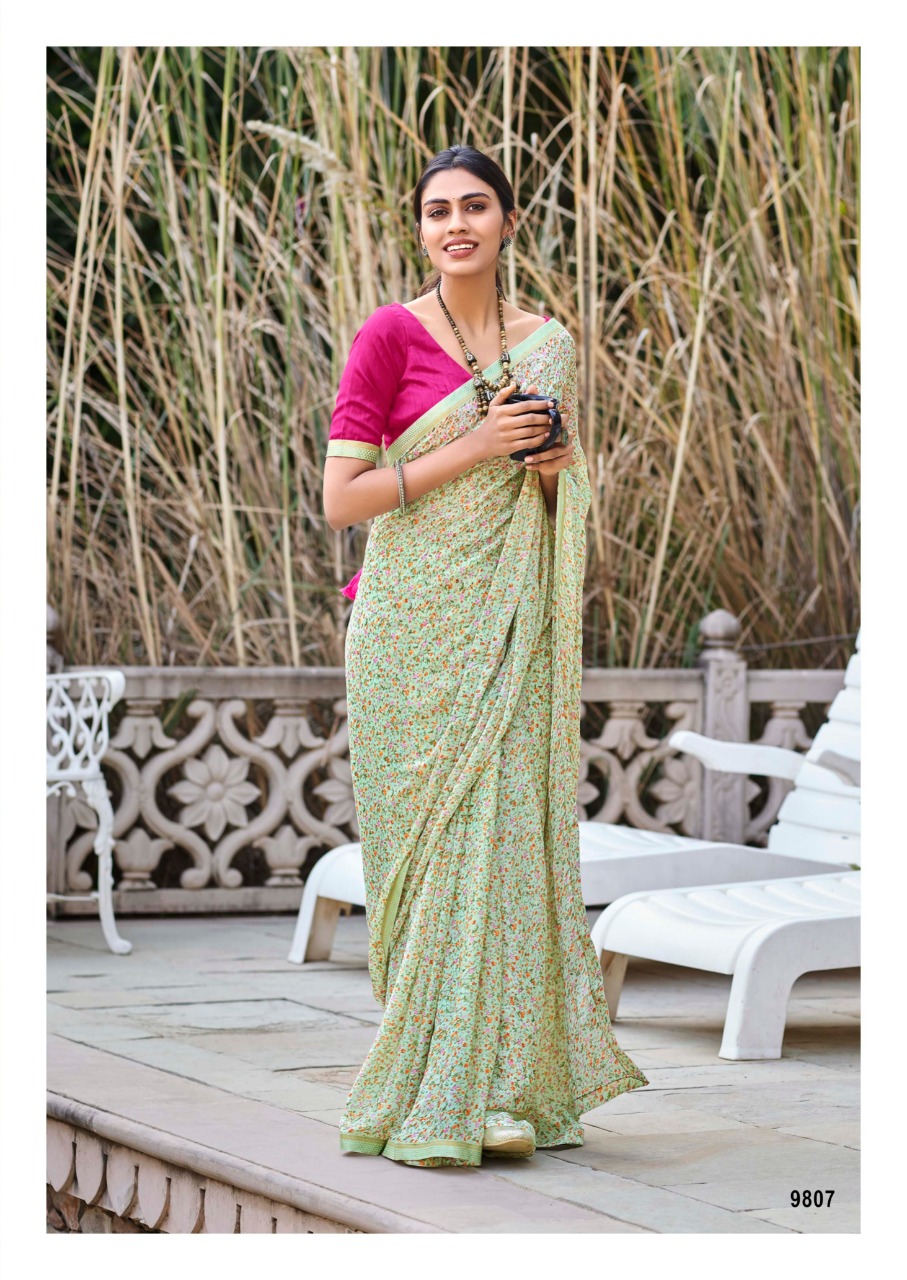 lt kashvi creation nirja moss zari astonishing print saree catalog