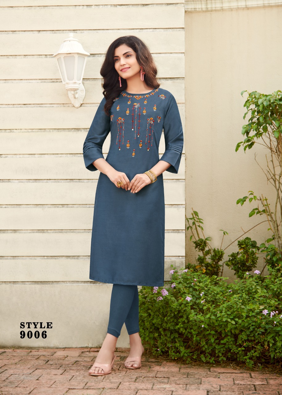 m i textile mili 9 fancy silk new and modern style kurti catalog