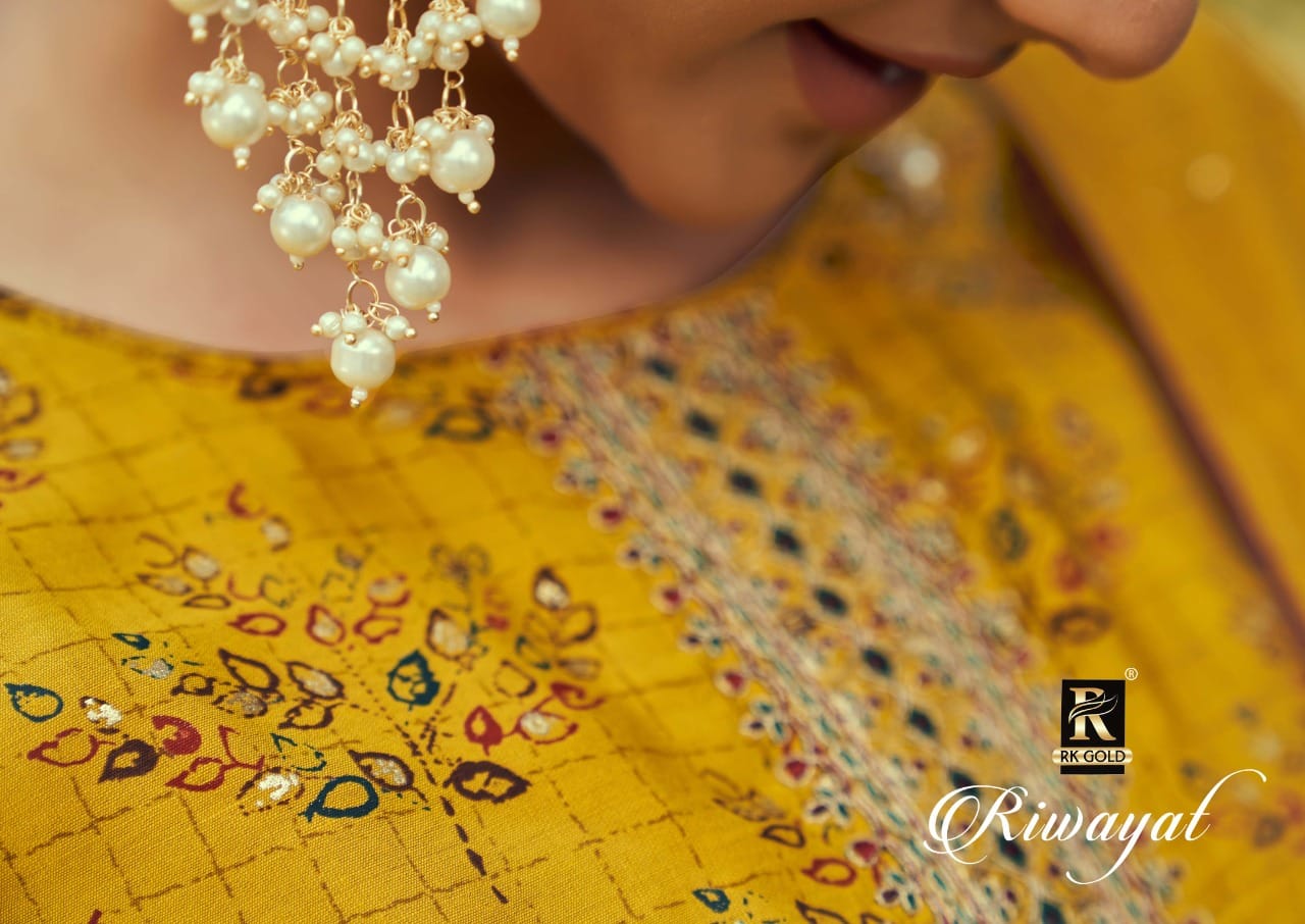 RK GOLD  riwayat chanderi attractive look salwar suit catalog