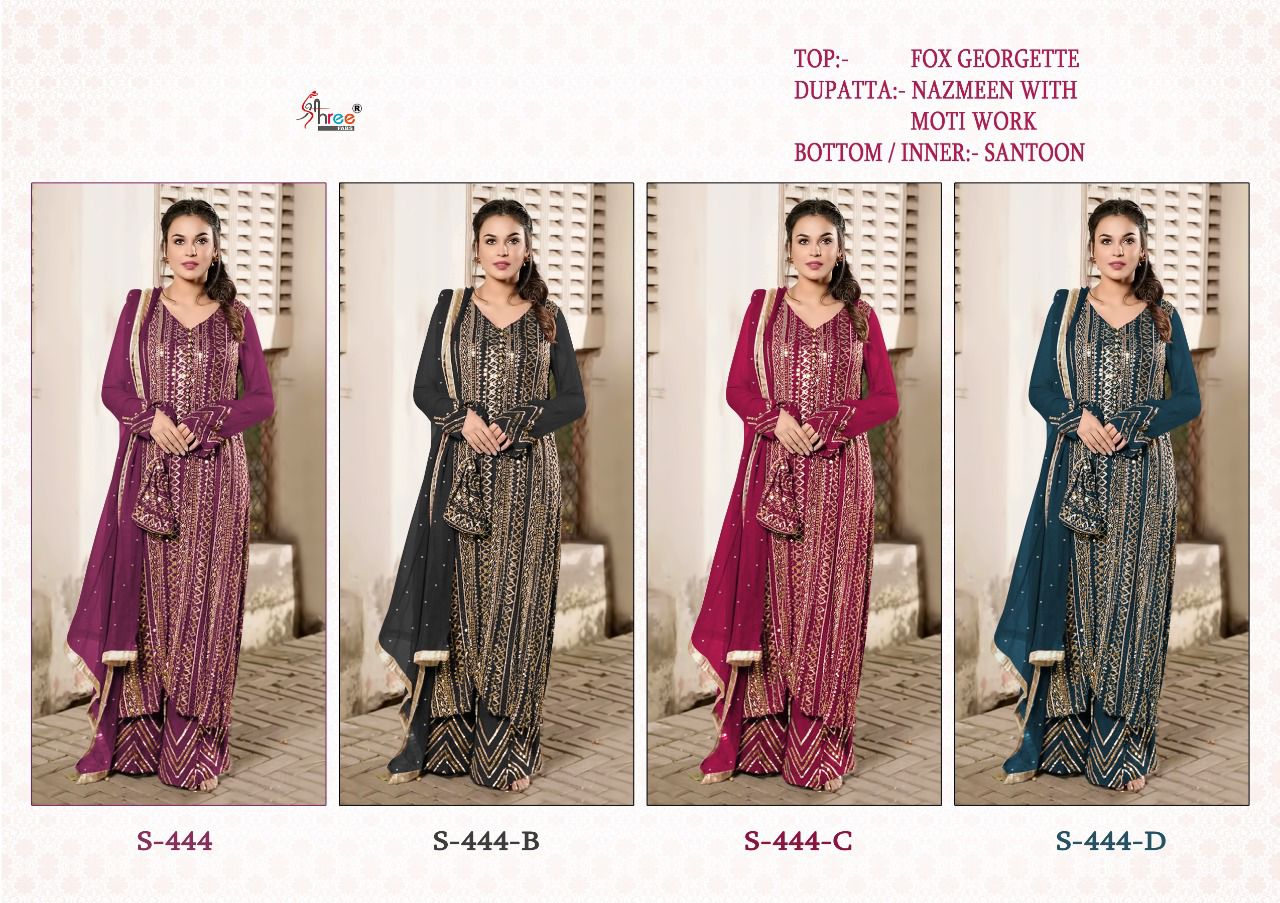 shree fab shree fab s 444 colors georgette elegant salwar suit catalog