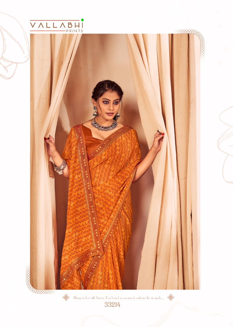 Vallabhi print prity georgette  regal look saree catalog