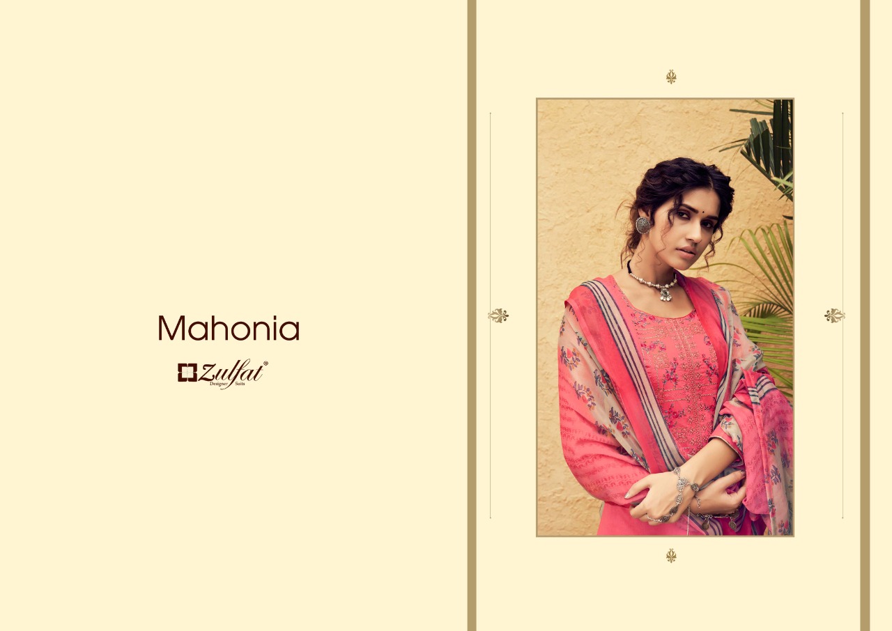 zulfat designer suit mahonia jam cotton attrective print salwar suit catalog