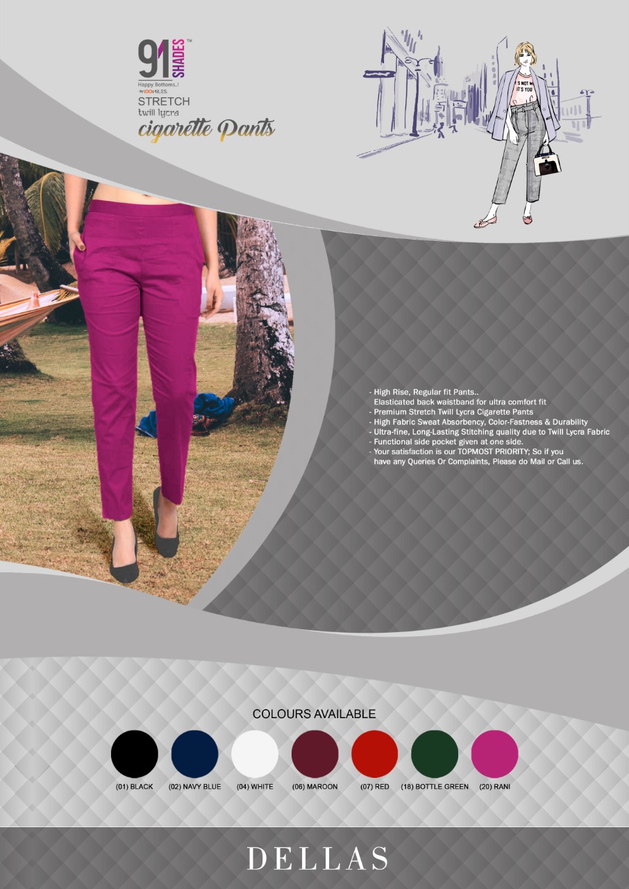 91shades dellas Stretch Lycra Spun attrective colours laggings catalog
