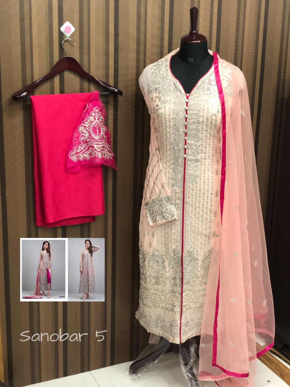 fepic d no 452 a pink georgette attractive work salwar suit