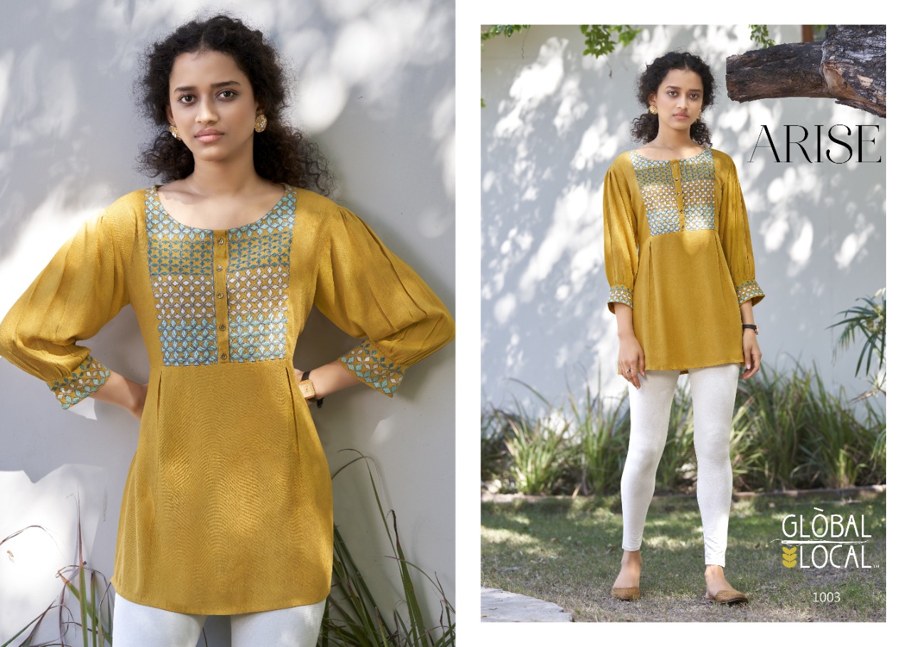 global local arise rayon classic trendy look top catalog